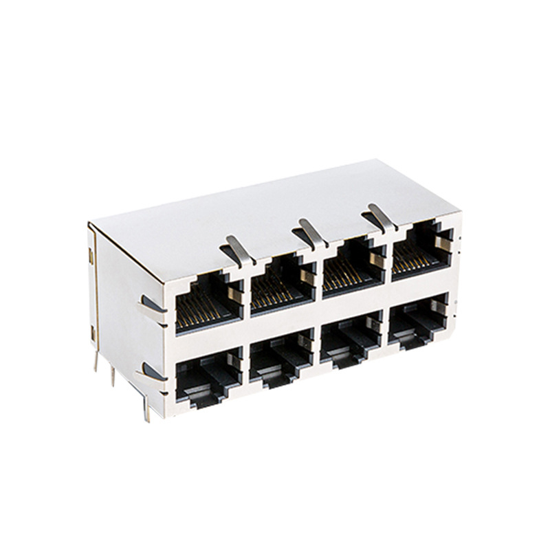 2X4屏蔽无灯网线连接器母座