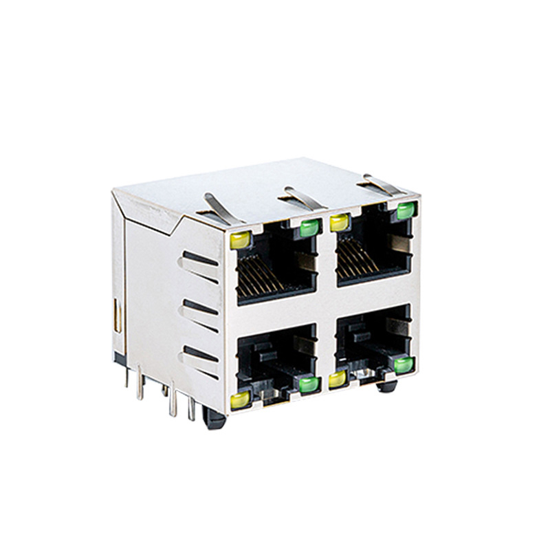 5JC 2X2带灯带屏蔽网络插座