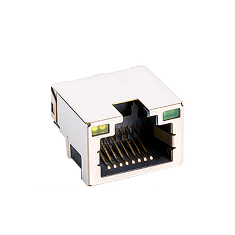 沉板贴片式RJ45带灯母座