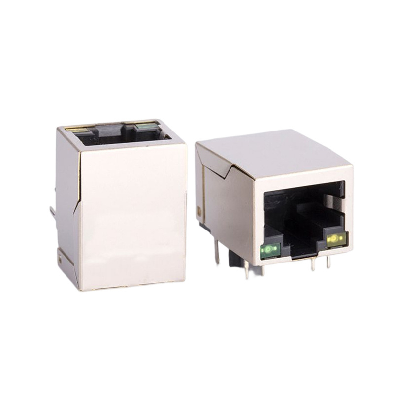 90度百兆带灯91105A网络转接器