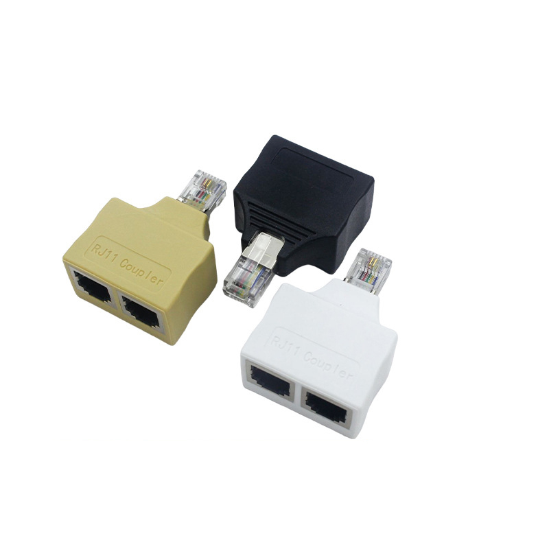 RJ11 RJ45一分二牛角转接头