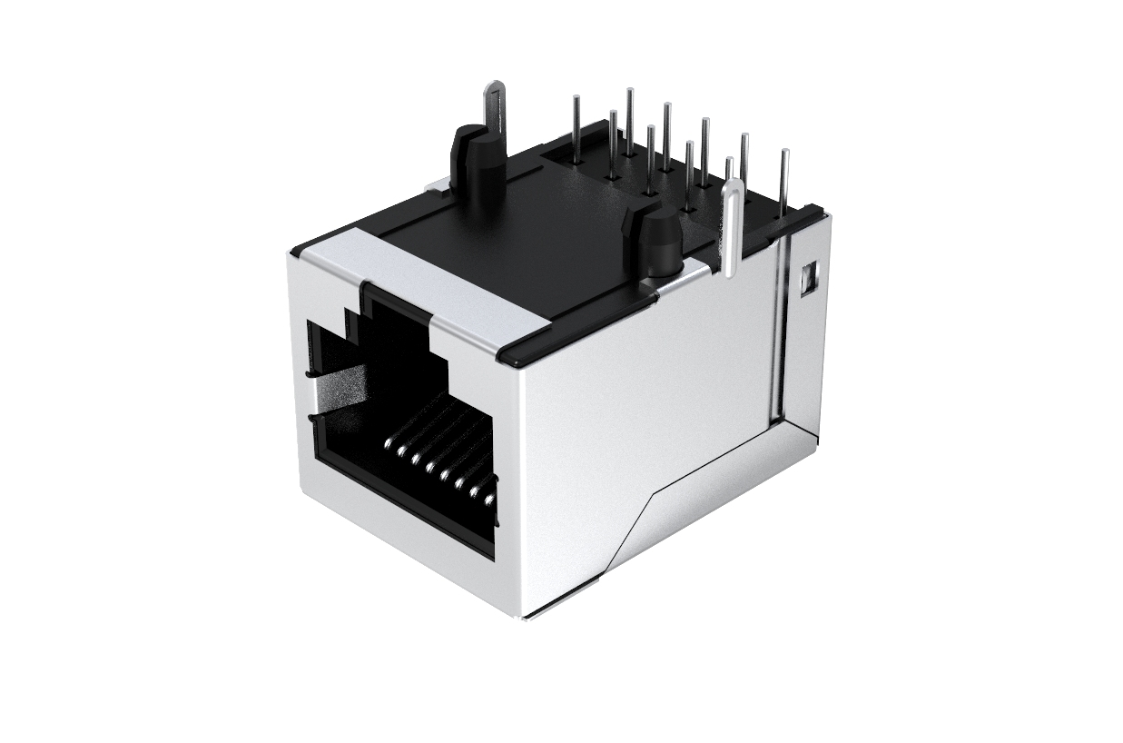 90度RJ50卧式网口插座10P10C
