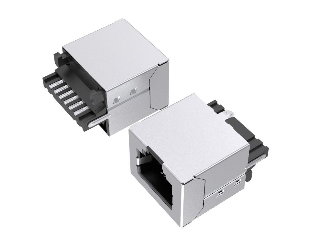 RJ11网络接口 6P6C屏蔽无灯 焊