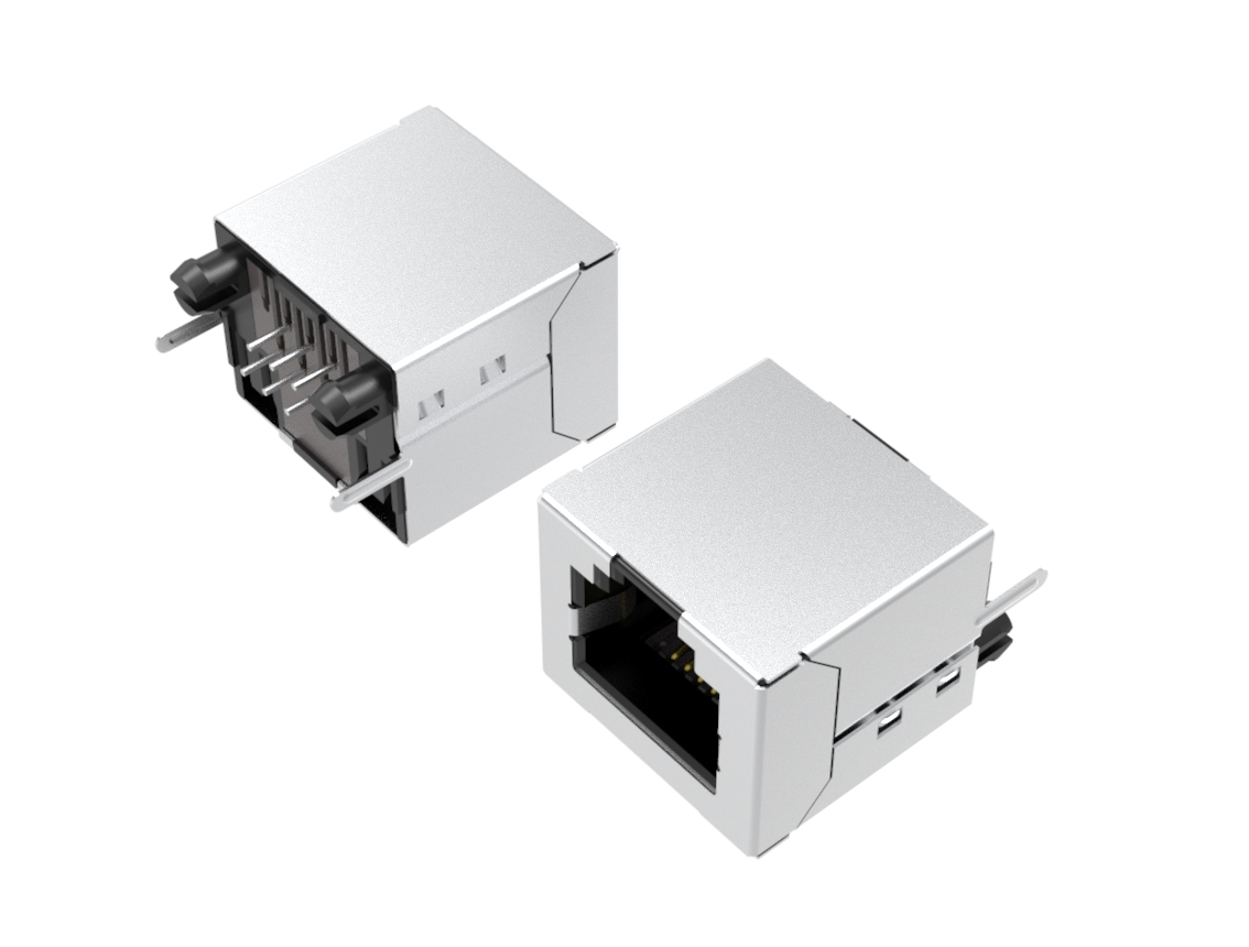 RJ11立式超薄6P6C屏蔽无边无灯1