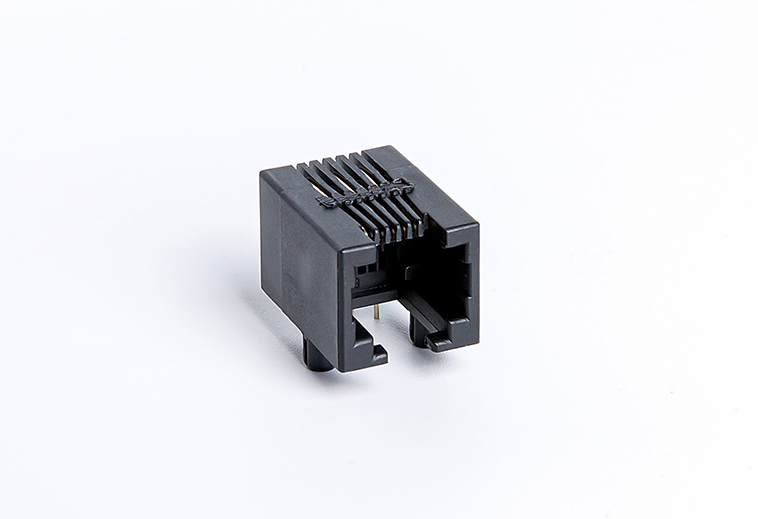 RJ11后背烫针 卧式6P6C全塑无灯